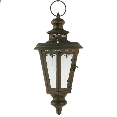 Cole And Grey Metal Lighthouse Style Decorative Indoor Outdoor Candle Lantern With Ring Handle | Wayfair North America