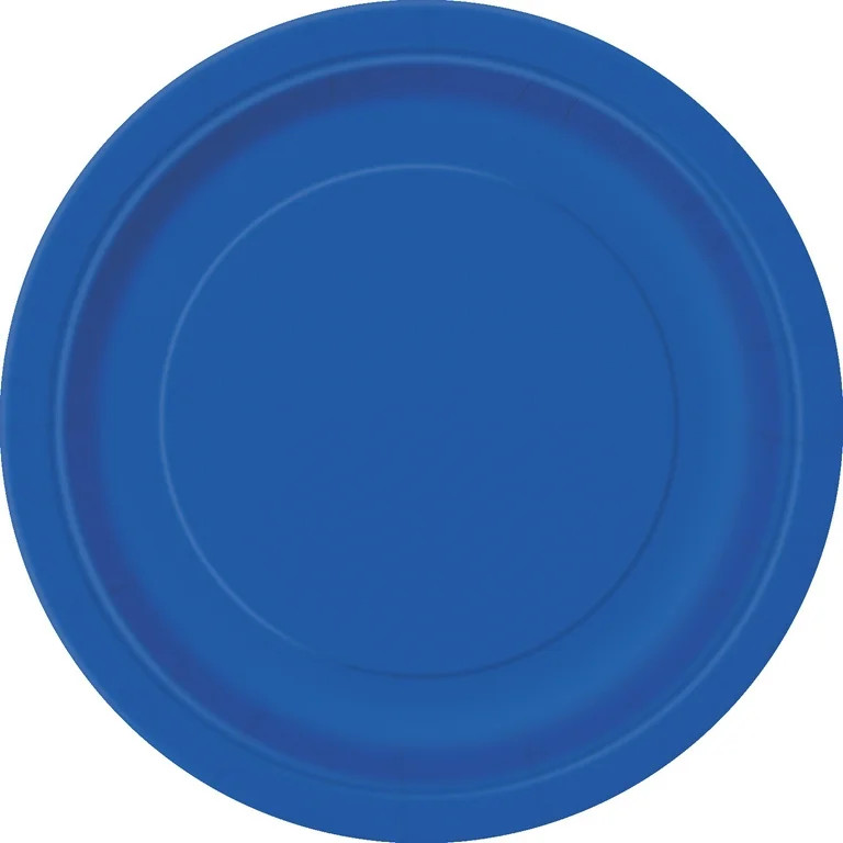 Way to Celebrate! Electric Blue Paper Dessert Plates, 7in, 24ct | Walmart (US)