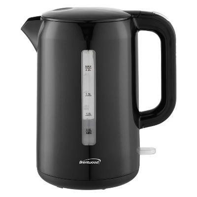 Brentwood 1,100-Watt Cordless Electric Kettle with Concealed Stainless Steel Heating Element and Boil-Dry Protection (2.2 L; Black) | Target