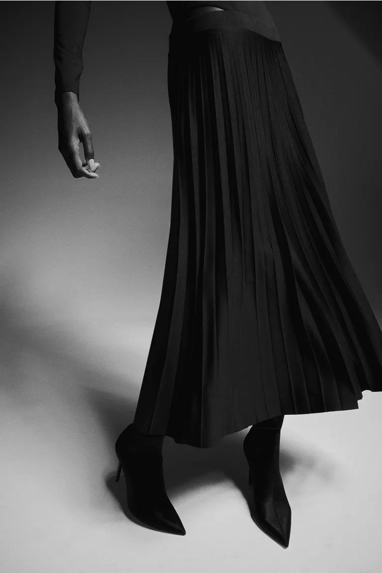 Pleated Skirt - Black - Ladies | H&M US | H&M (US + CA)