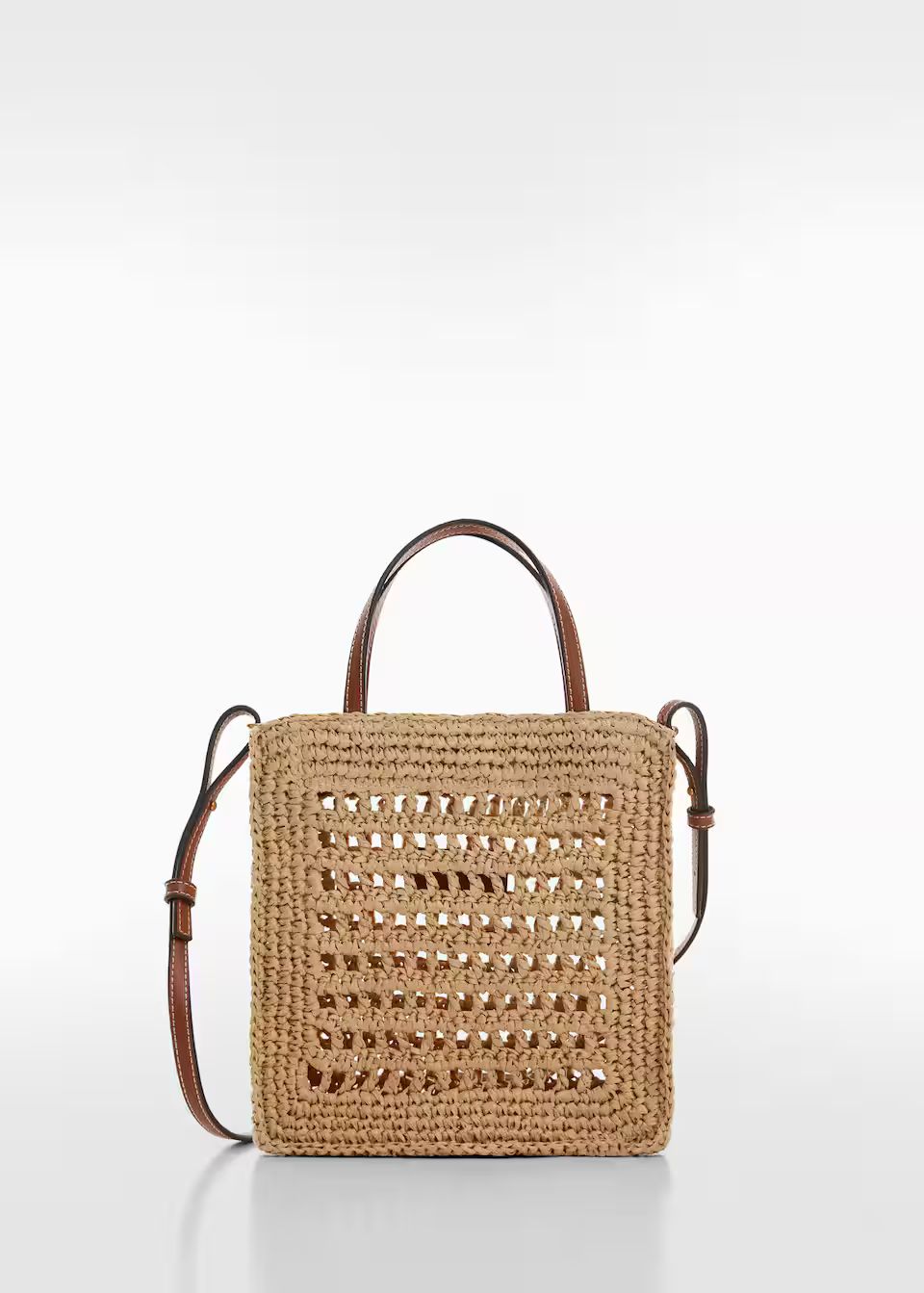 Natural fiber shoulder bag -  Women | Mango USA | MANGO (US)