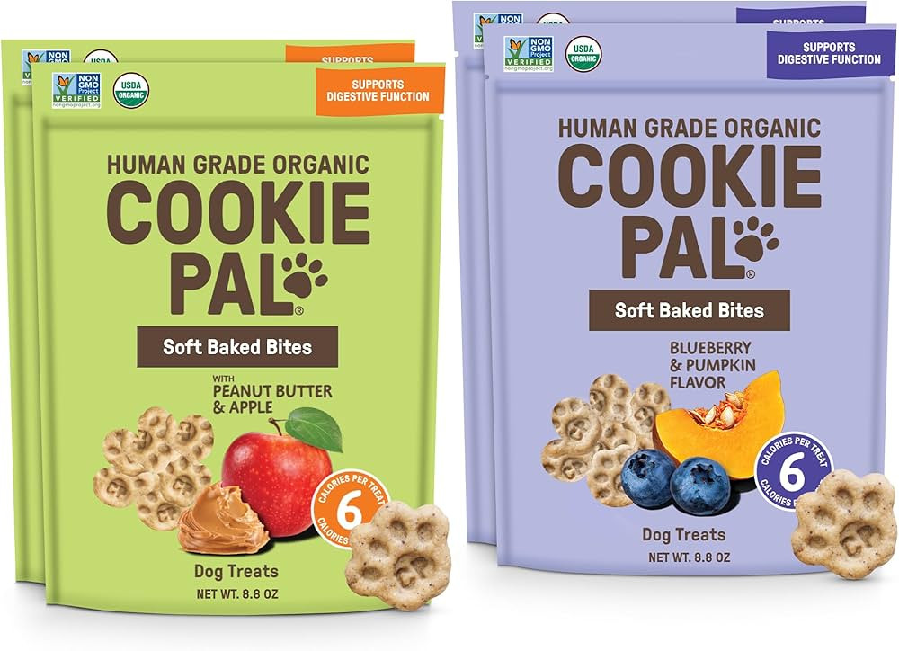 Cookie PAL Variety Pack Organic Soft Dog Treats (Peanut Butter Apple & Blueberry Pumpkin), Low Ca... | Amazon (US)