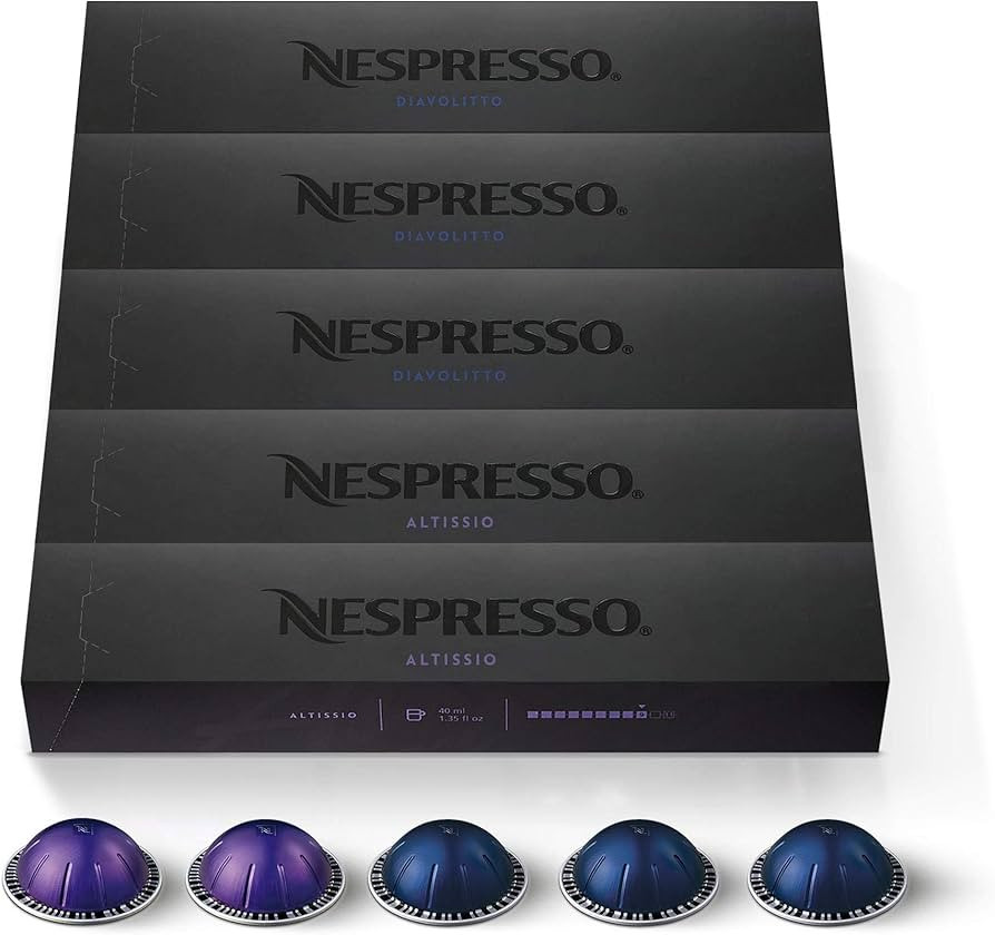 Nespresso Capsules Vertuo, Espresso Variety Pack, Medium and Dark Roast Espresso, 50-Count Espres... | Amazon (US)