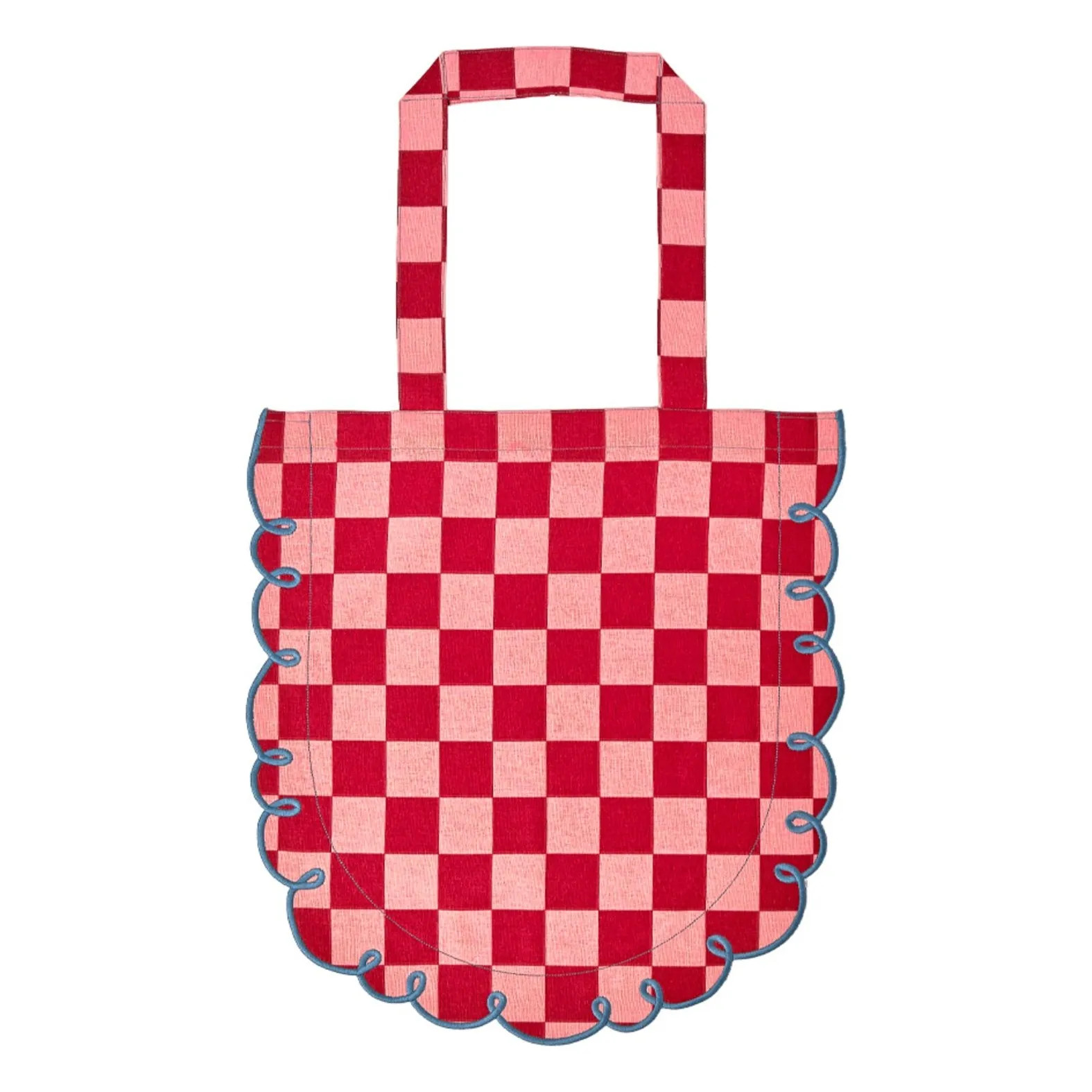 Tote Bag aus Vichykaro-Baumwolle Dama Rosa | Rot | Smallable