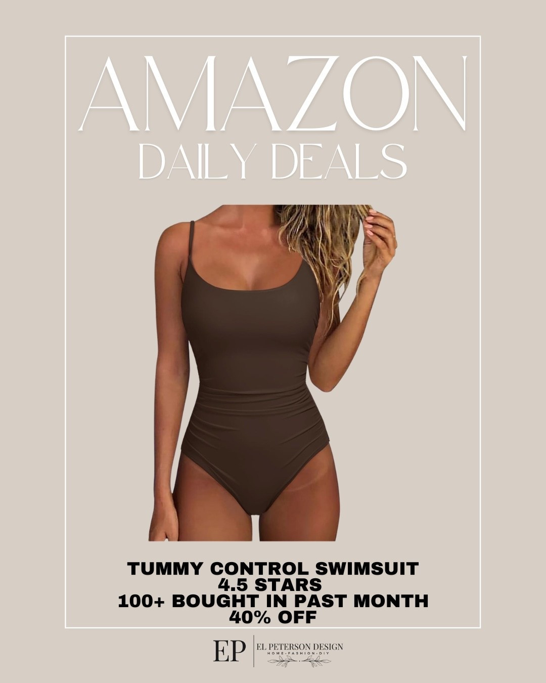 Amazon Daily Deals
Tummy control bathing suit 

#LTKSaleAlert