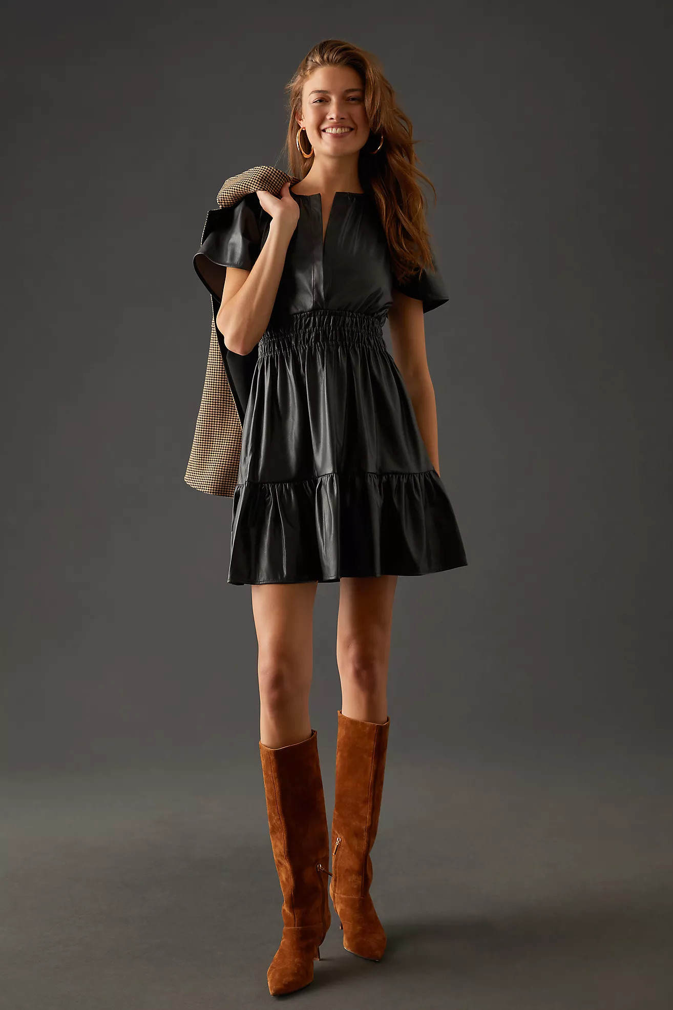 The Somerset Mini Dress: Faux Leather Edition | Anthropologie (US)