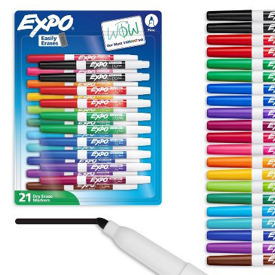 Expo 21ct Dry Erase Markers Fine Tip Assorted Colors | Target