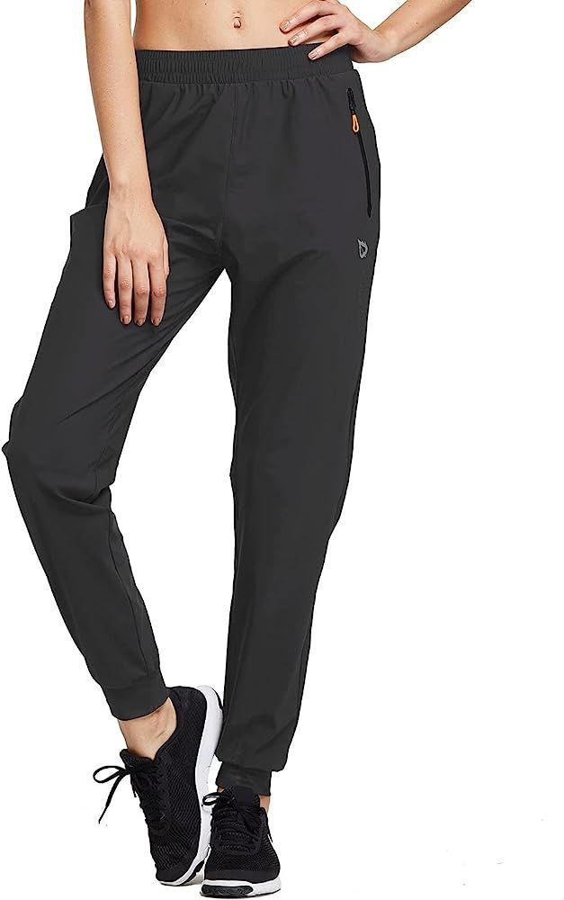 BALEAF Women's Joggers Pants Athletic Running Jogging Pants Hiking Quick Dry Zipper Pockets | Amazon (US)