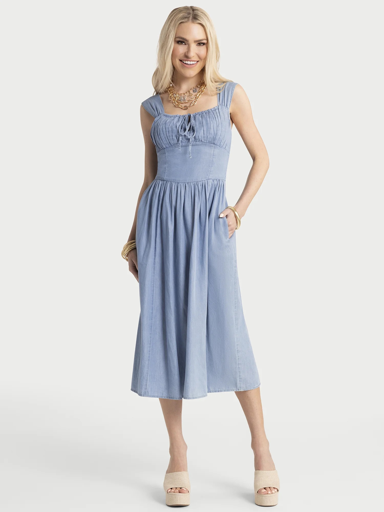 Jessica Simpson Women's Nicolette Paneled Dress, Sizes XS-XL | Walmart (US)