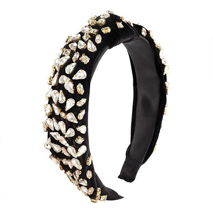 CENAPOG Rhinestone Knotted Headband for Women Sparkly Crystal Embellished Hairbands Twist Turban ... | Amazon (US)