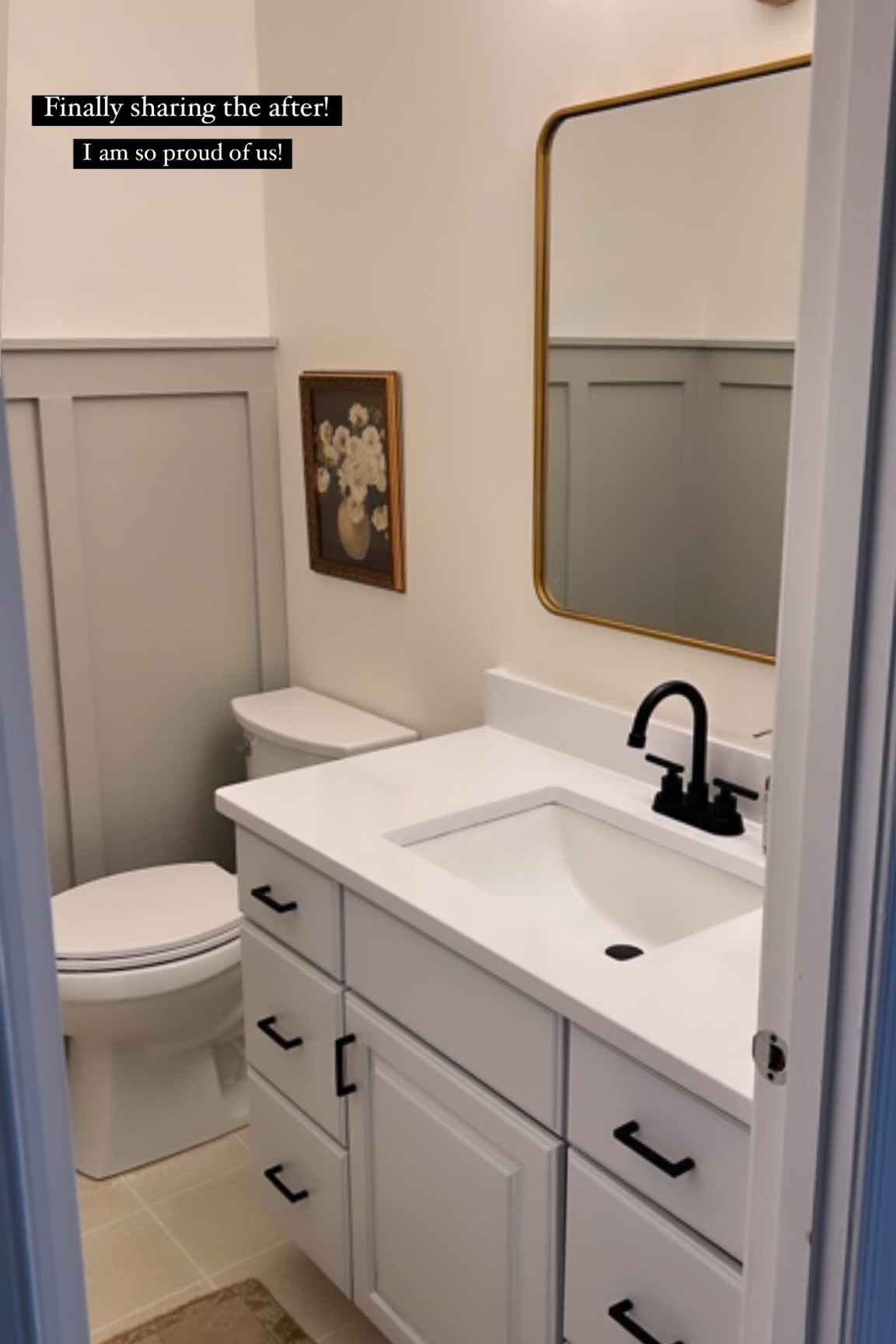 Powder room makeover reveal! Reno on a budget. 

Most expensive part was the board & batten and that’s because we messed up a few times! 

#LTKhome