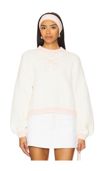 Rory Bow Sweater in Ivory Multi | Revolve Clothing (Global)
