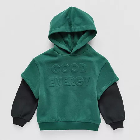 Grayson Little Toddler Boys Long Sleeve Fleece Hoodie, 18 Months, Green | JCPenney