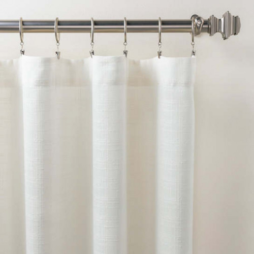 Pine Cone Hill Textured Sheer Dove White Curtain Panel 48" x 96 | Gracious Style