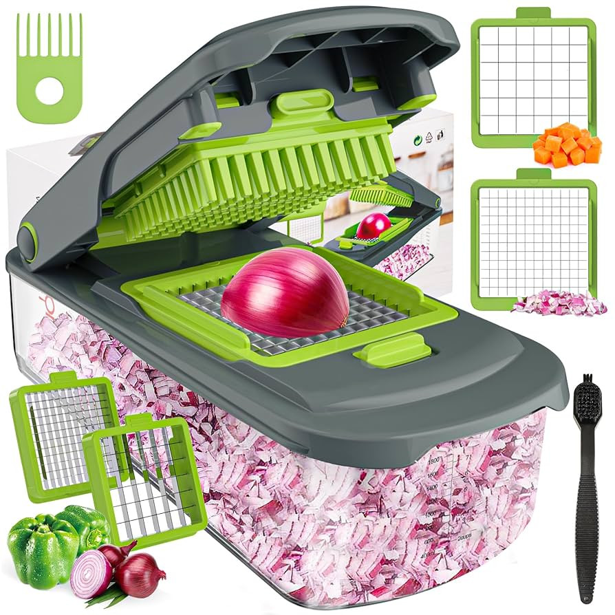 Cambom Vegetable Chopper With Container, Multifunctional Food Chopper Onion & Vegetable Cutter Di... | Amazon (US)