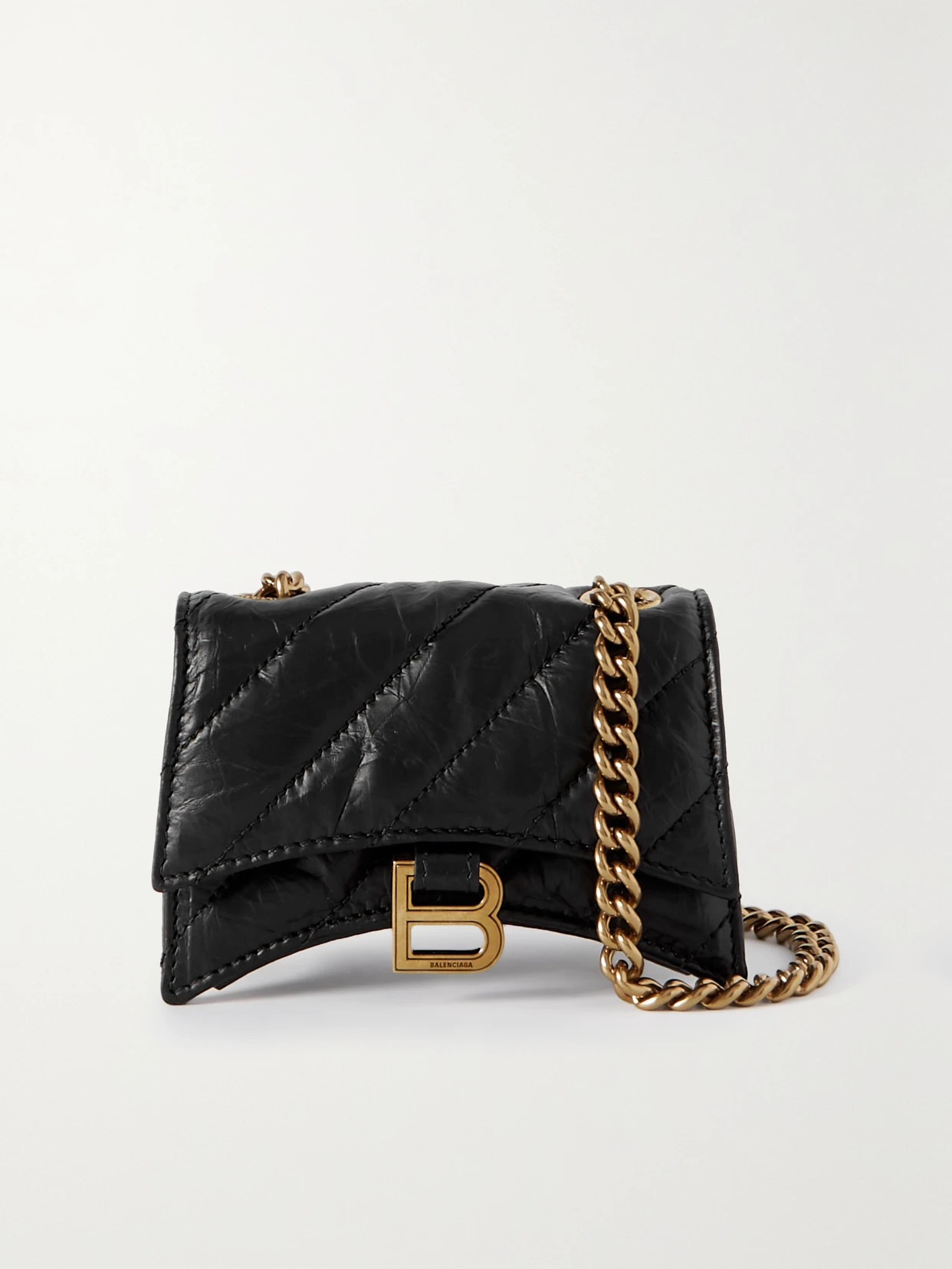 Balenciaga - Crush Mini Quilted Leather Shoulder Bag - Black | NET-A-PORTER (US)