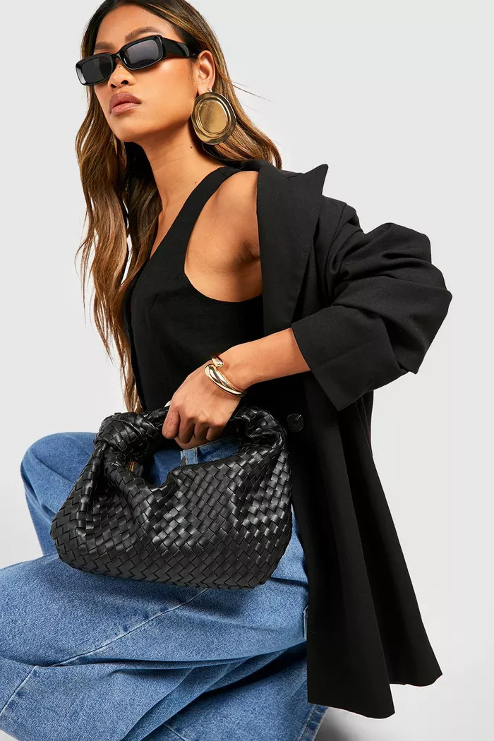 Woven Knot Handle Bag | boohoo (US & Canada)