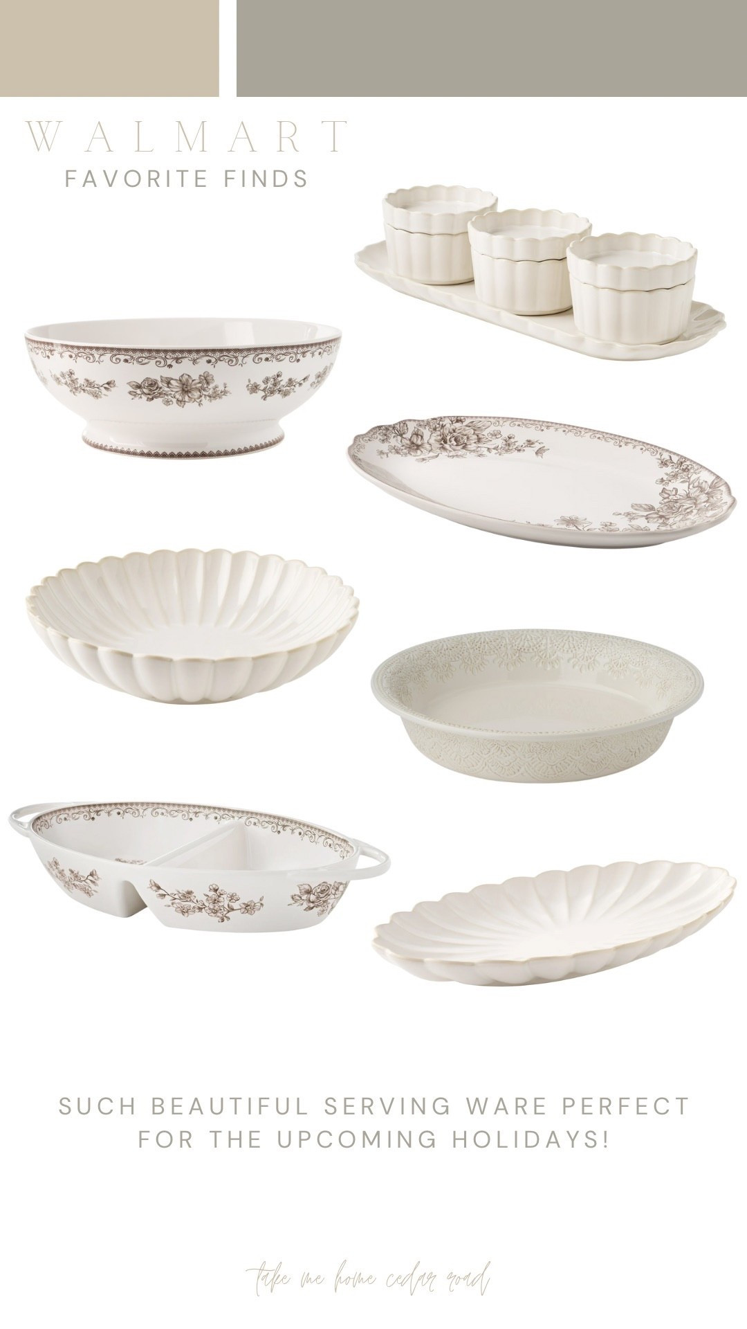 The prettiest Serveware available at Walmart! Perfect for Thanksgiving, and so budget friendly!

#LTKHome #LTKSaleAlert #LTKFindsUnder50