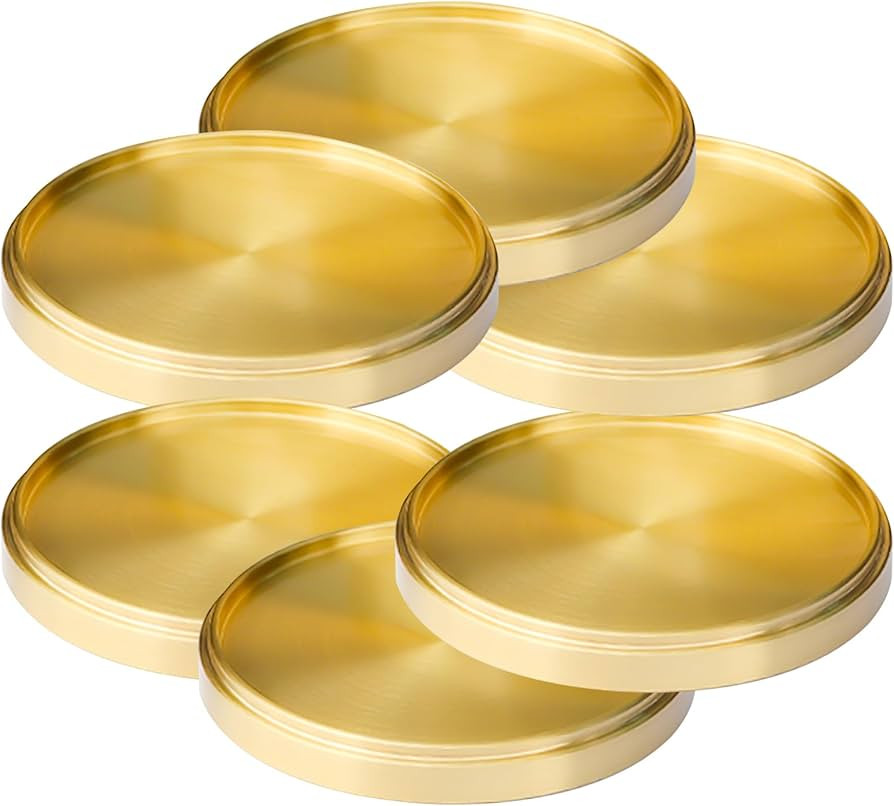 Elevate Your Drink Experience with Auckyeer Gold Coasters for Drinks - 6-Pack of Brass Coasters -... | Amazon (US)