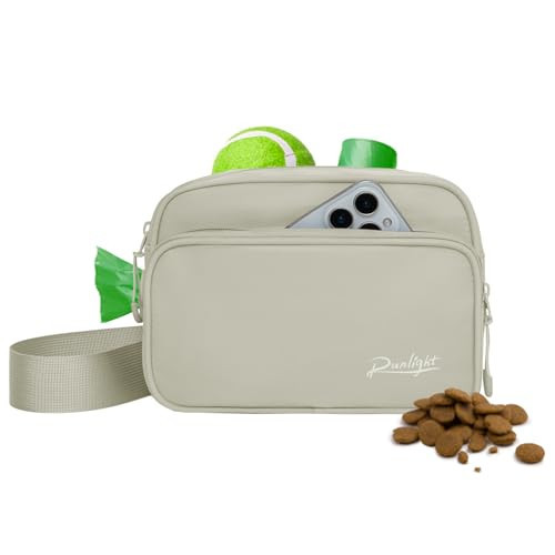 Runlight Dog Training Treat Pouch Fanny Pack,Dog Waist Belt,Dogs Walking Bag Crossbody with Poop Bags,Puppy Treat Bag Training Pouch (Khaki) | Amazon (US)