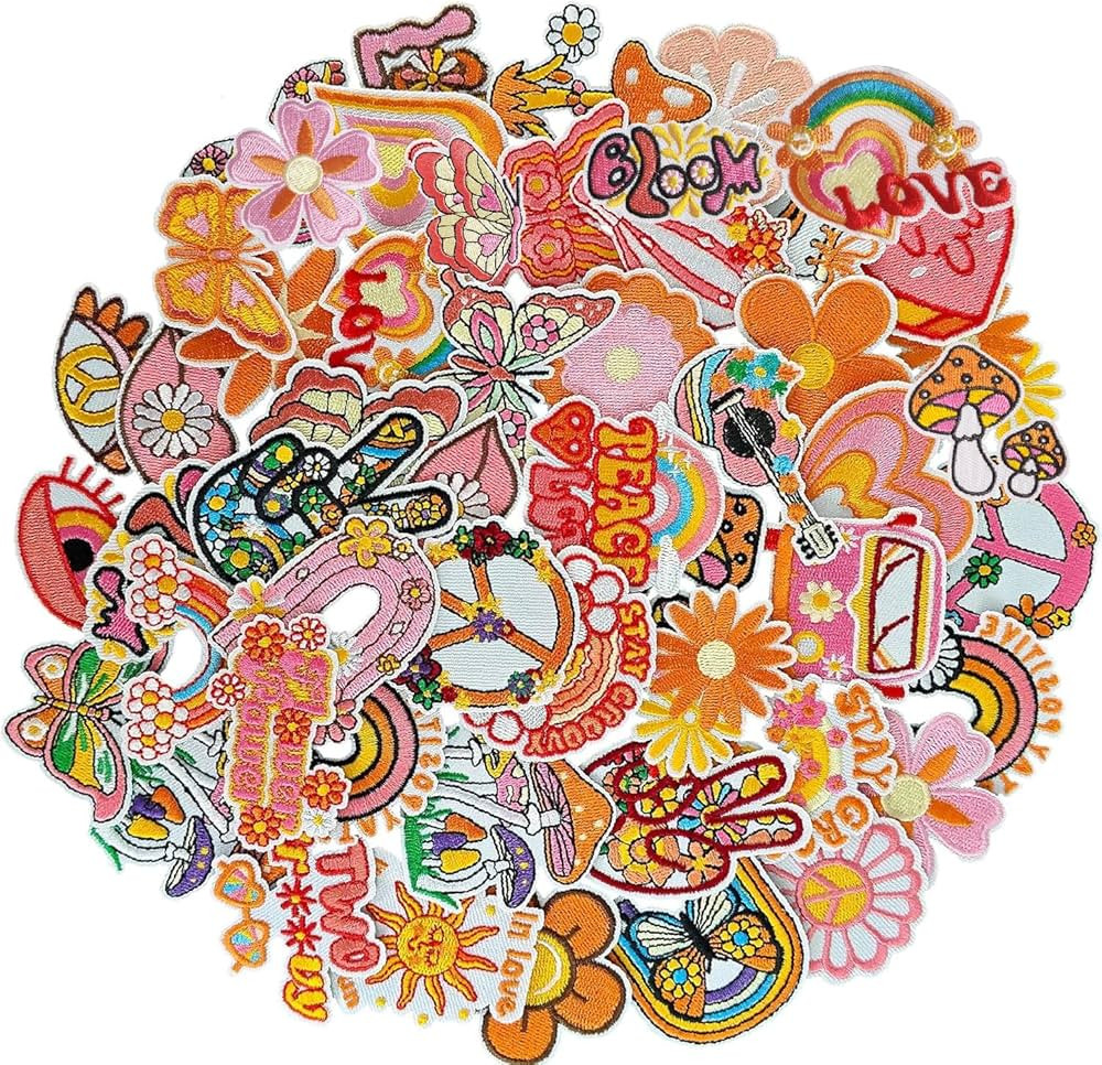 Vintage Style Iron on Patches, Embroidered Iron on/Sew on Patches Applique for Clothes, Dress, Ha... | Amazon (US)