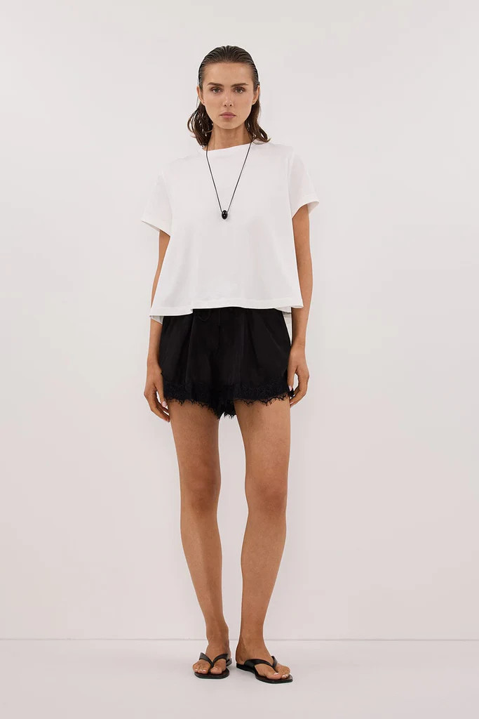 ANDREA BLACK CUPRO LACE SHORT | DISSH