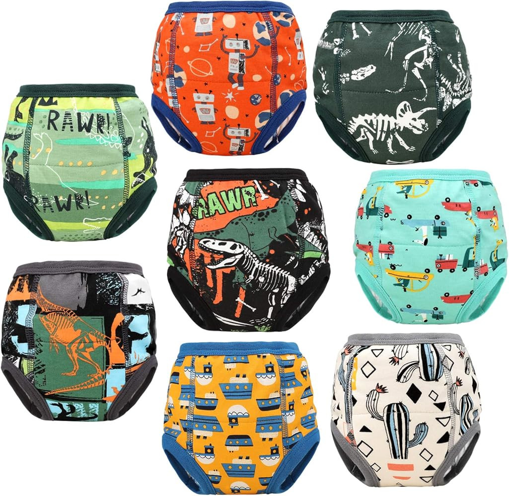 MooMoo Baby 8 Packs Potty Training Pants Cotton Absorbent Training Underwear for Toddler Boy and ... | Amazon (US)