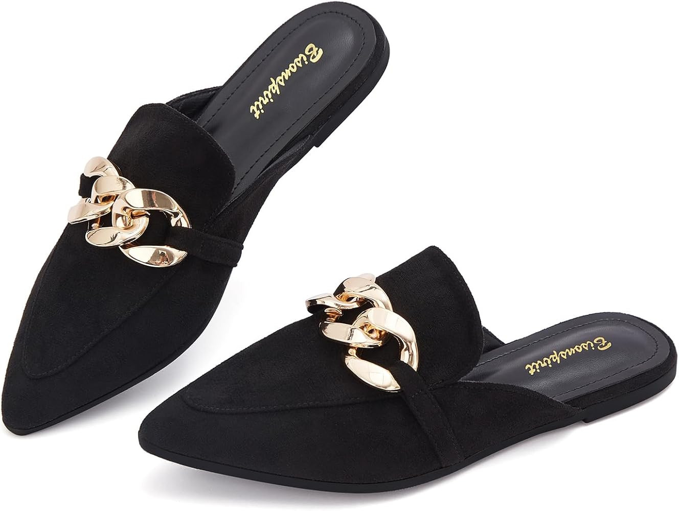 Mules for Women Flats Pointed Toe Slip On Slides Loafer Shoes | Amazon (US)