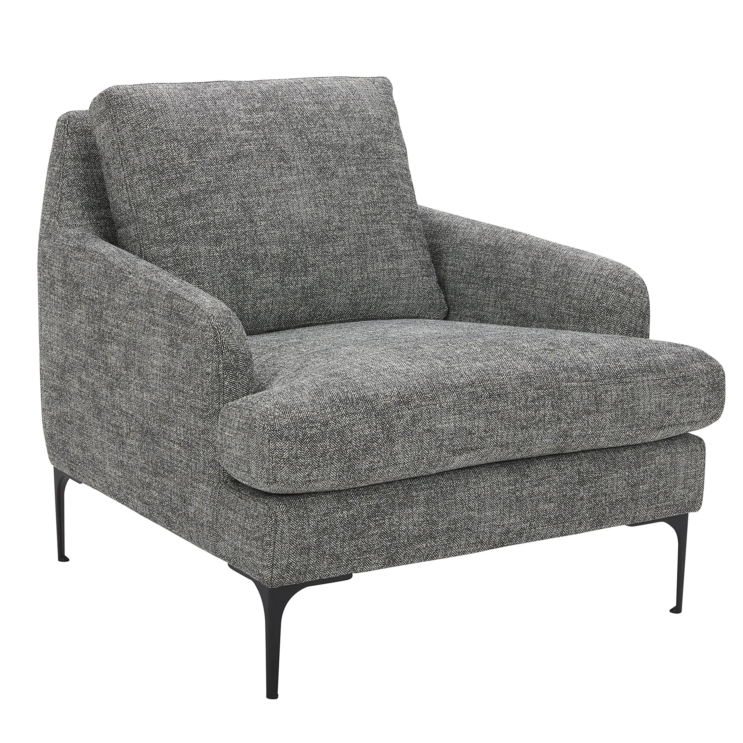 Amazon Brand – Rivet Modern Living Room Accent Chair with Metal Legs, 35.4"W, Dark Gray | Amazon (US)