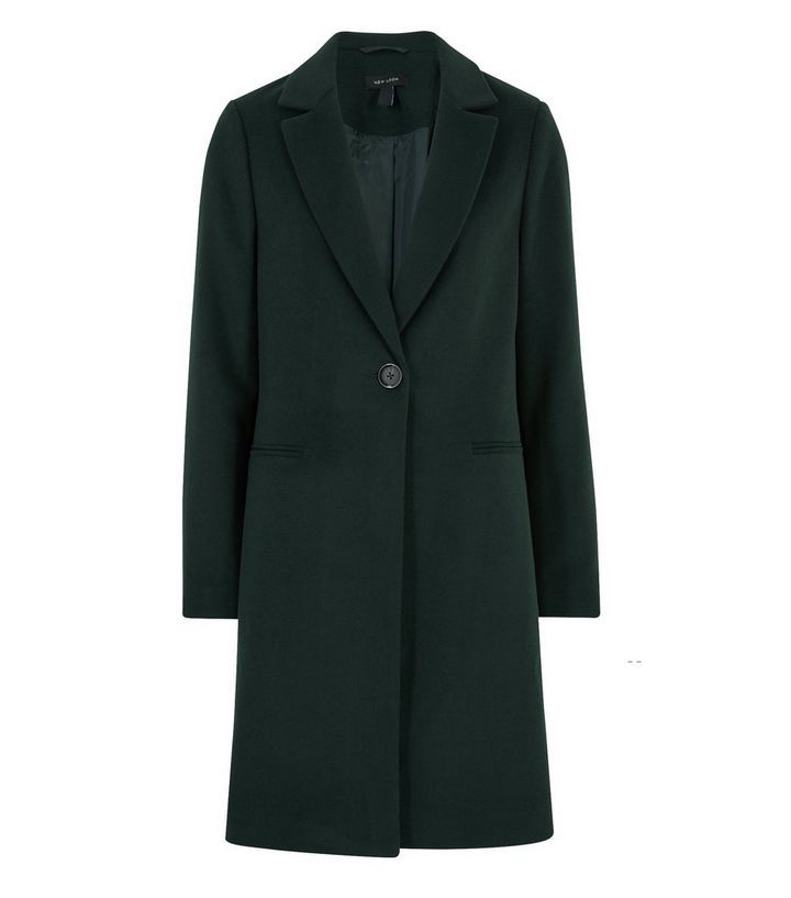 Dark Green Revere Collar Long Coat
						
						Add to Saved Items
						Remove from Saved Items | New Look (UK)