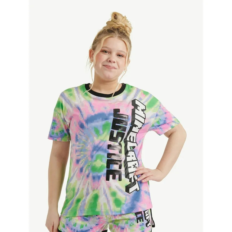 Justice Girl's Minecraft Oversized Tee, Sizes XS-XLP | Walmart (US)