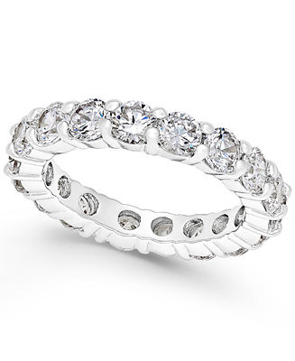 Charter Club Crystal All-Around Ring in Fine Silver Plate, Created for Macy's - Macy's | Macy's