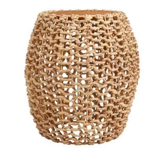 StyleWell Brisbane Round Natural Finish Woven Accent Table with Round Drum Design (19.69 in. W x ... | The Home Depot