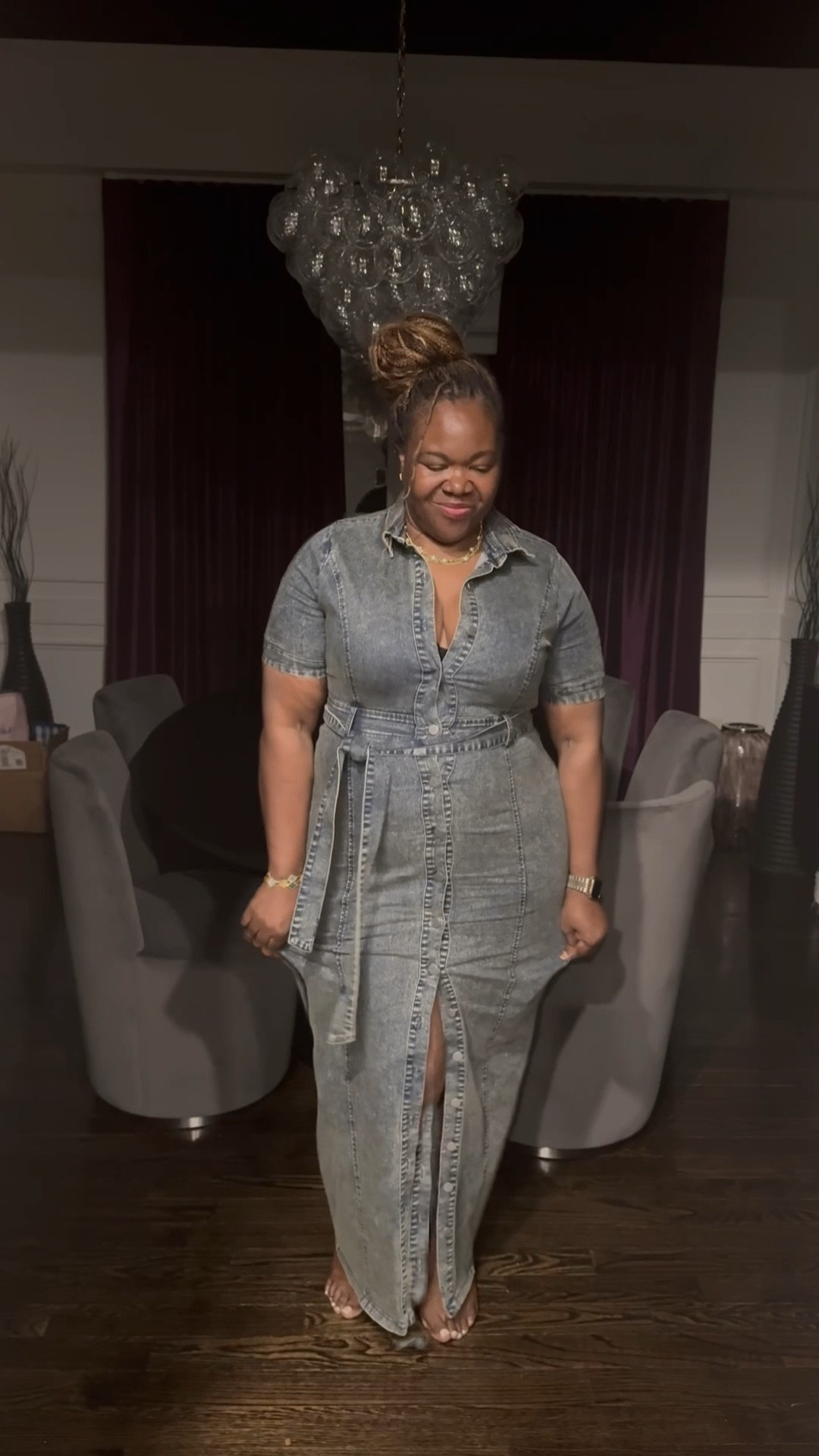 Last nights livestream look.
Dress: FashionNova - Kara Denim Maxi


#LTKFindsUnder50 #LTKStyleTip #LTKPlusSize