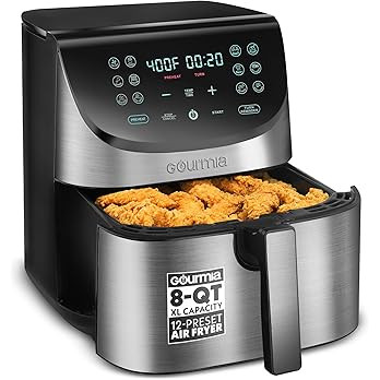 Gourmia Air Fryer - 8 Qt Extra Large Capacity, FryForce360º, Digital Display with 12 Presets, Ro... | Amazon (US)