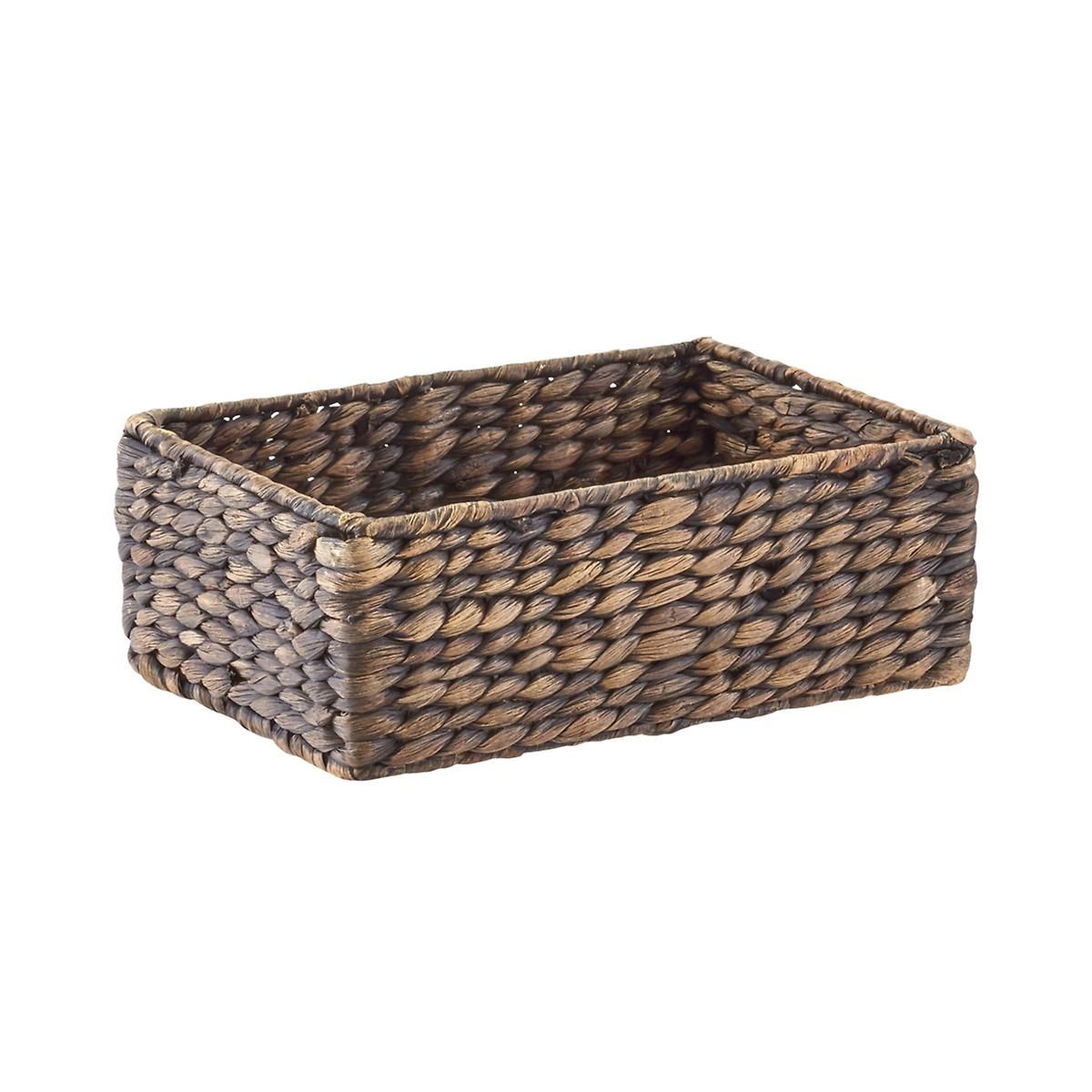 X-Small Water Hyacinth Bin Mocha | The Container Store