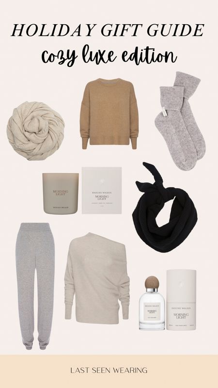 Holiday Gift Guide: Cozy Luxe Edition 
@brochuwalker luxurious cashmere sweaters, socks, and scarves plus cozy and thoughtful gifts such as candles and perfume! #brochuwalker

#LTKHoliday #LTKGiftGuide #LTKSeasonal