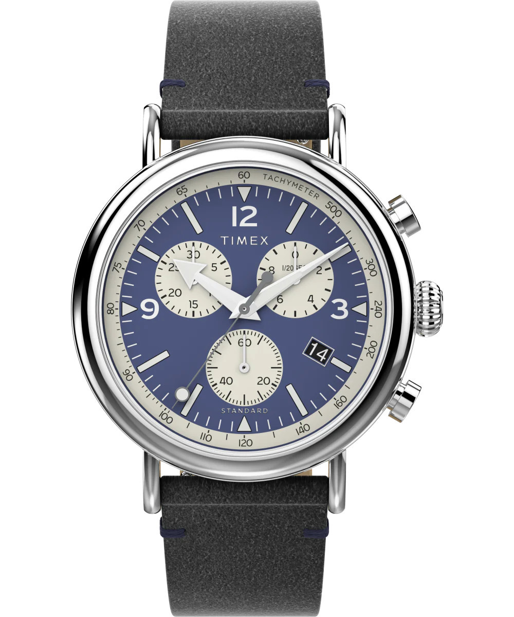 Timex Standard Chronograph 41mm Eco-Friendly Leather Strap Watch | Timex