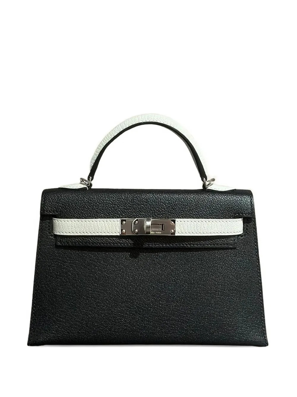 Hermès Pre-Owned 2024 noir and gris perle Mini Kelly Sellier 20 Chevre Mysore palladium hardware HSS handbag - Black | Farfetch Global