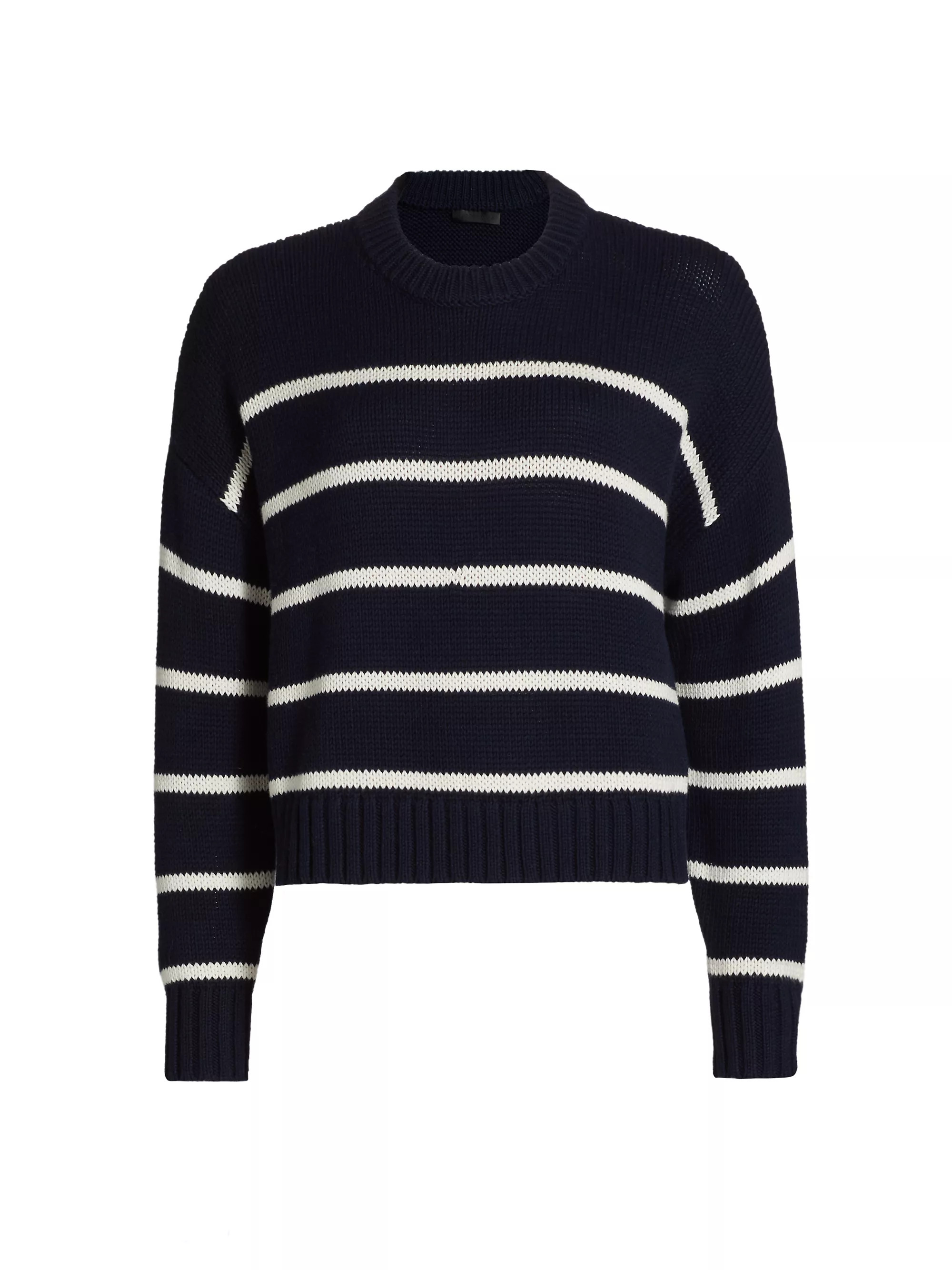 Chloe Striped Cotton Crewneck Sweater | Saks Fifth Avenue