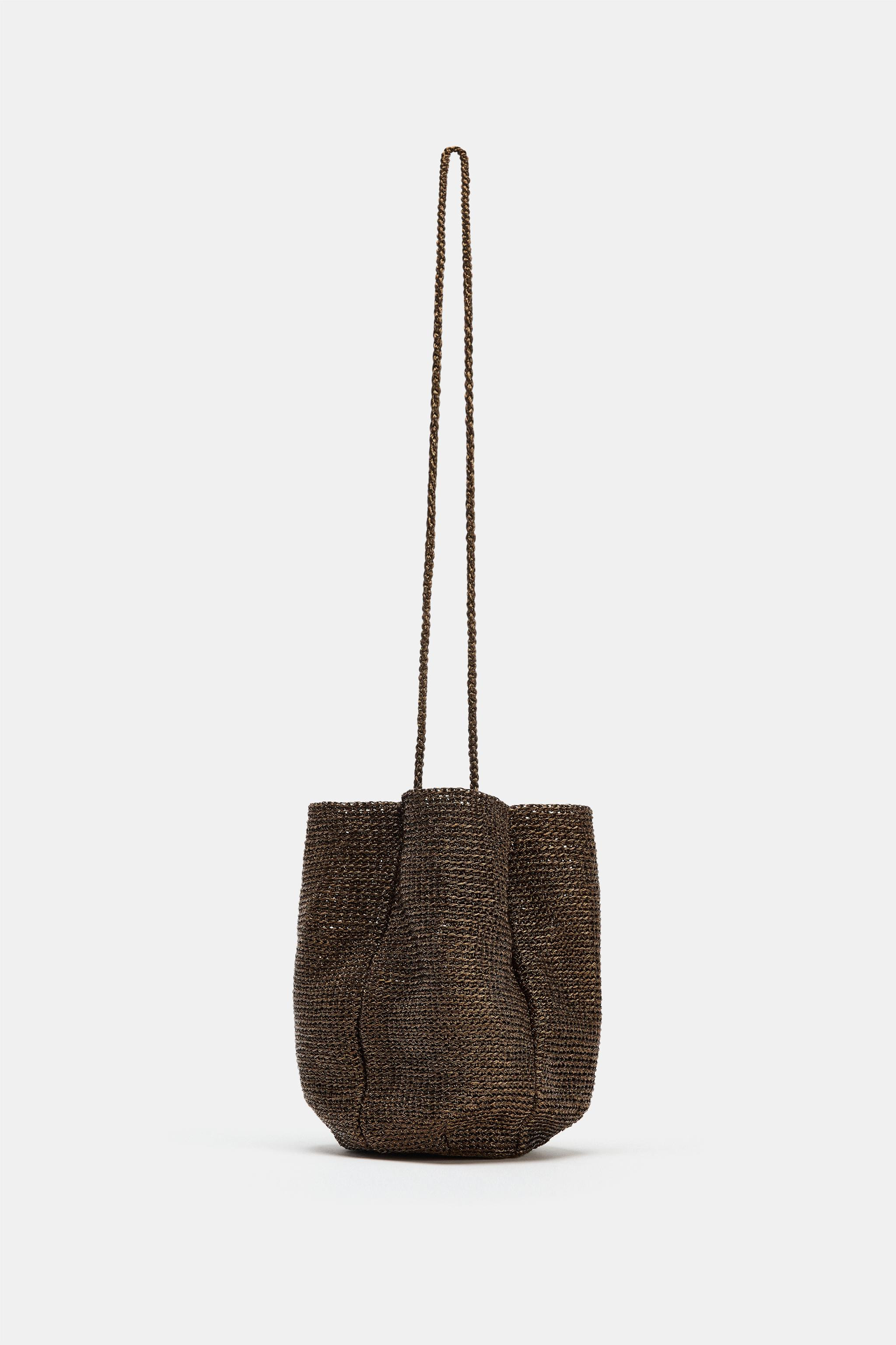 METALLIC WOVEN HANDBAG | Zara US