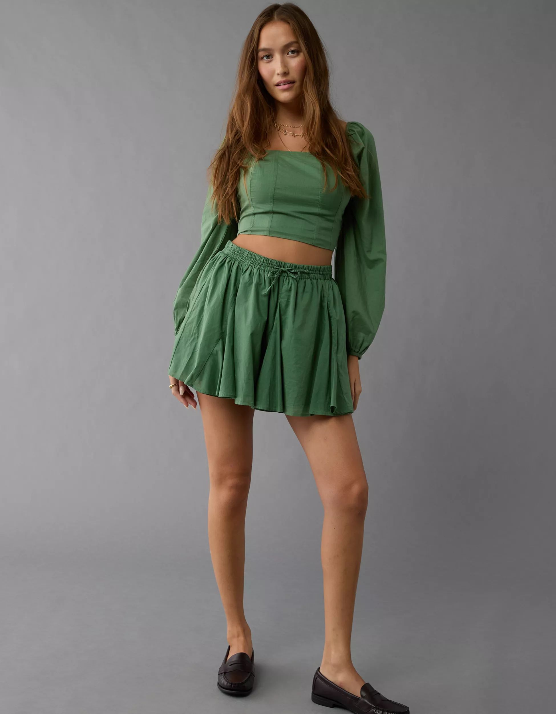 AE High-Waisted Ruffle Mini Skirt | American Eagle Outfitters (US & CA)