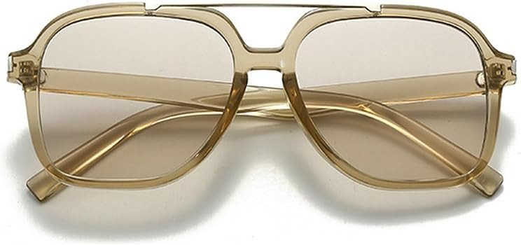 Fashion Pilot Sunglasses Women Retro Square Sunglasses Female Double Bridge 70s Shades UV Protect... | Amazon (US)