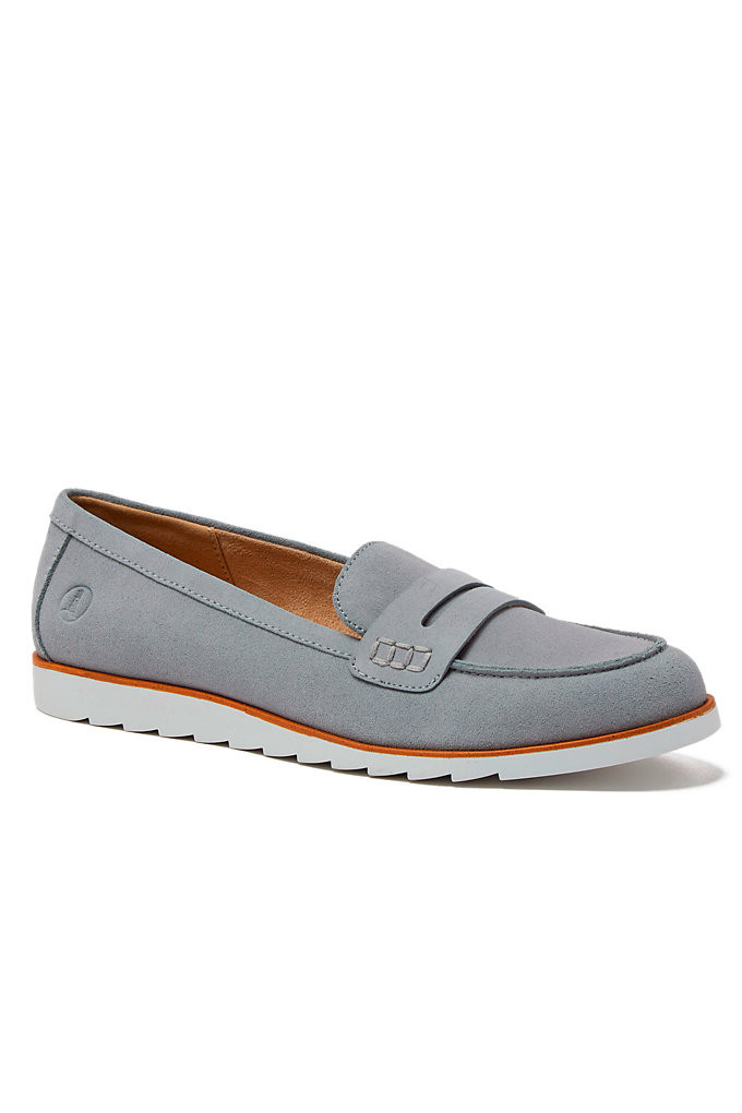 Women's Comfort Lug Sole Suede Loafers - Lands' End - Gray - 11 | Lands' End (US)