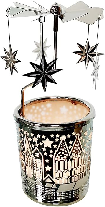 kingnero Gift Carousel Candle Tea Light Holder Rotary Candle Holder Spinning Candleholder Metal W... | Amazon (US)