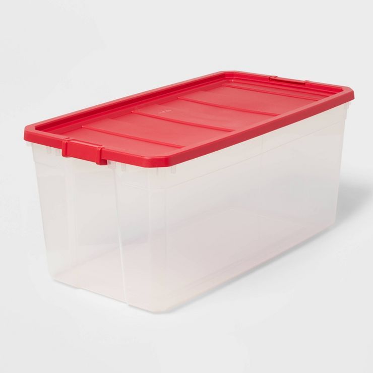 50gal Clear Stacker Box with Red Lid - Brightroom™ | Target