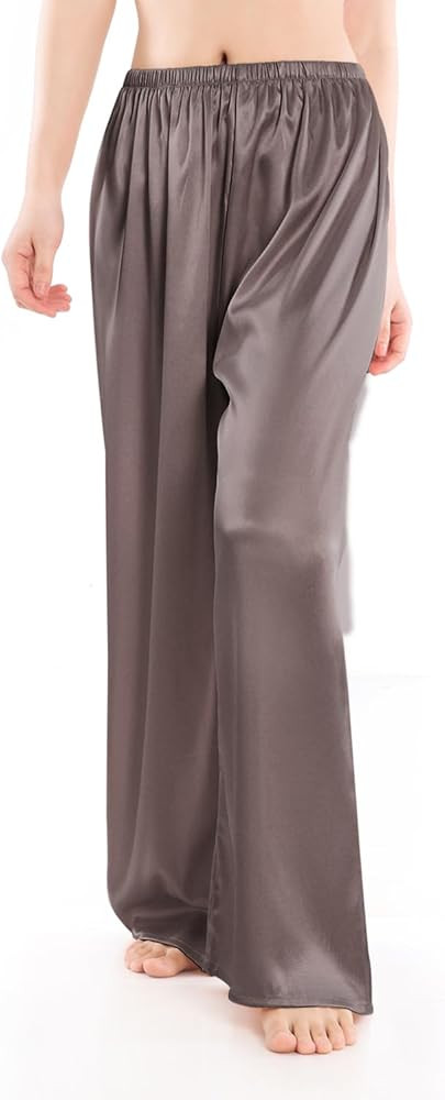 Wantschun Womens Wide Leg Pajama Pants Satin Silk Casual Loose Elastic Waist Lounge Pants Pj Bott... | Amazon (US)