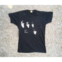 Vintage 1980S With The Bealtes Black Crewneck Concert Tour T-Shirt Size Small Medium Pink Floyd Led Zeppelin John Lennon Promotional | Etsy (US)