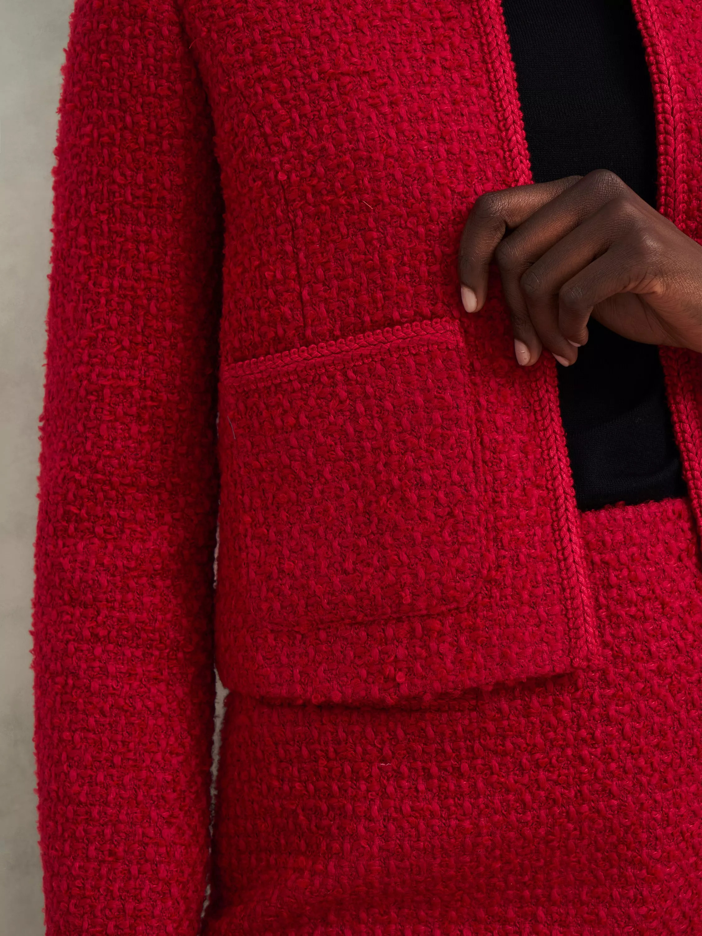 Hobbs Rosa Tweed Jacket, Rowan Red | John Lewis (UK)