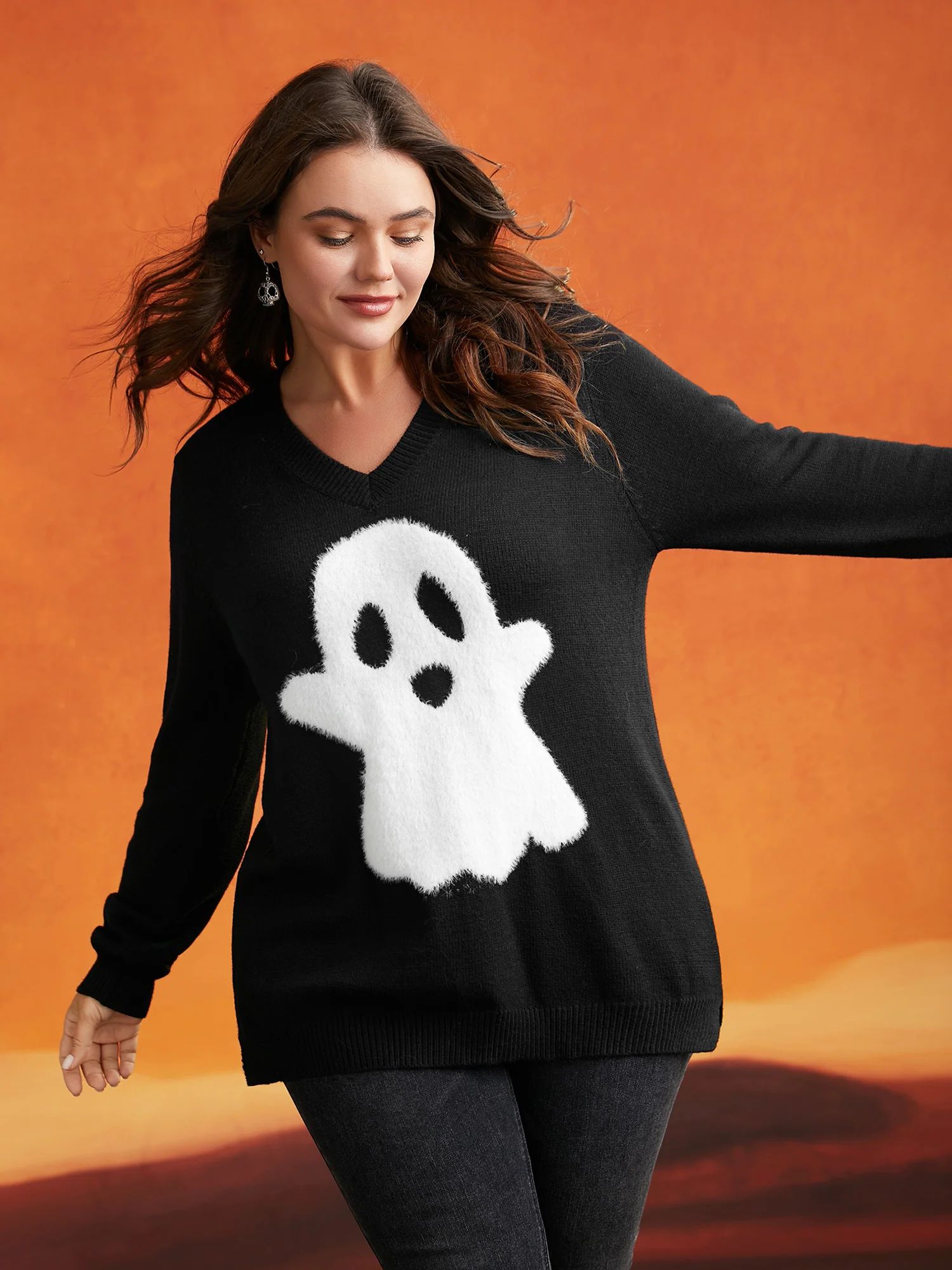 Mink Touch Ghost Printed Pullover | Bloomchic